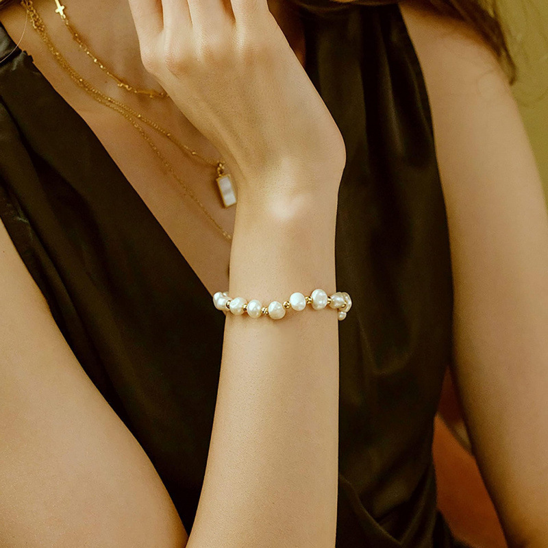 New Chinese Style Personalized Imitation Freshwater Pearl Beaded Bracelet High-end Round Ring Inlaid with Cubic Zirconia Tassel Jewelry