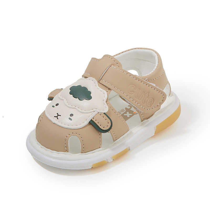 First Walkers 2025 Summer New Baby Toddler Sandals Closed-Toe Soft Sole Boys and Girls Walking Shoes 0-1-2 Years Old Non-Slip Squeaky Shoes