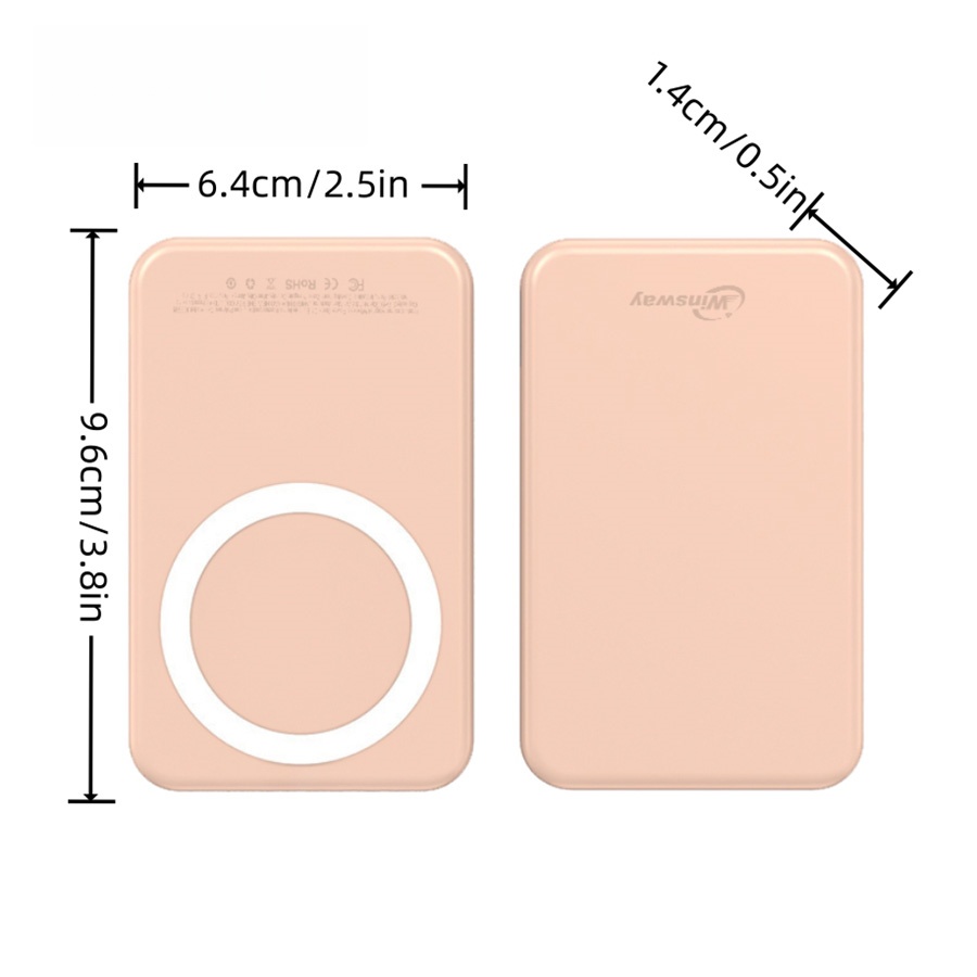 Winsway 5000mAh Magnetic Mini Power Bank, Supports PD and QC 3.0 Fast Charging, Rich Colors, Versatile Functions, Suitable for iPhone 16/15/14/13/12 S