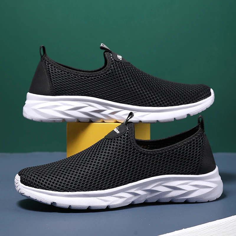 YRZL Sneakers Men Summer Casual Shoes Men Mesh Breathable Outdoor Non Slip Sports Shoes Slip on Loafers for Men Pius Size 39-46 250731