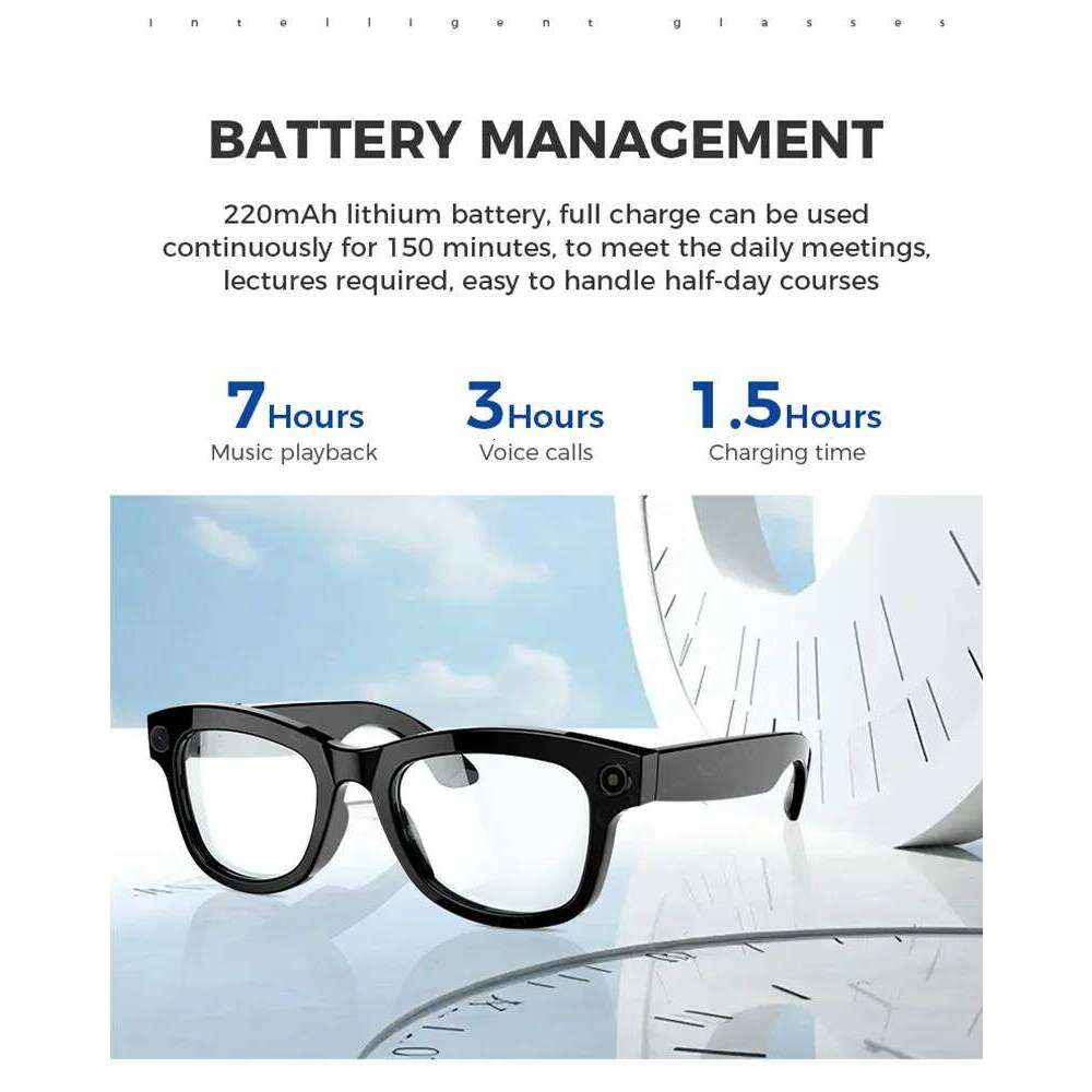 Meta Glasses Camera 2025 Fashion AI 500Mp Camera Waterproof Bluetooth Call 230 Mah Music Smart Glasses Identify Pictures Use Chatgpt