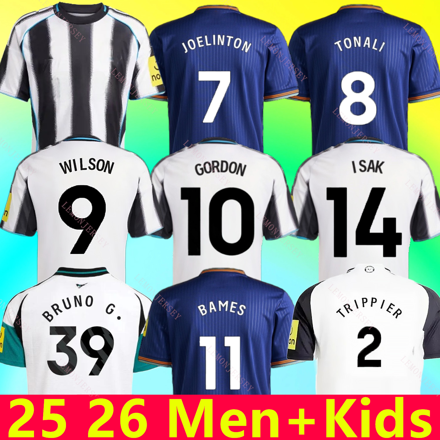 25 26 TONALI NEWCASTL E soccer jerseys BLACK Kids ELANGA 9 2025 BARNES BRUNO G. Gordon ISAK Football Shirt Home Away Botman fans WINNERS 25 TRAINING PRE MATCH