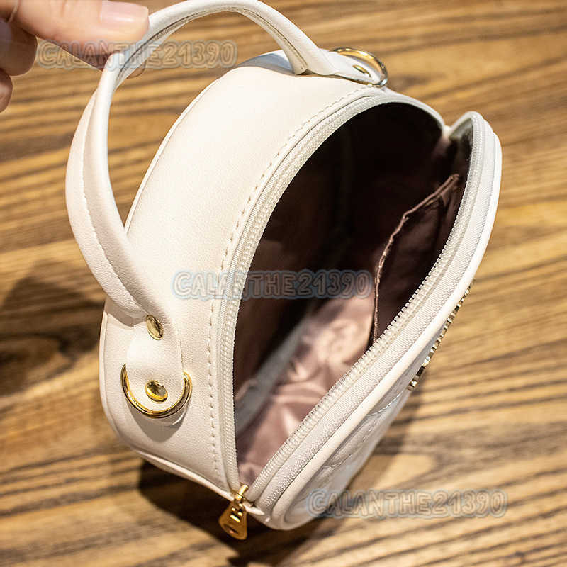 Fashion Womens Bag Summer New Sweet Girl Style Small Round Bag Quilted Embroidery Small Bag Shoulder Bag Crossbody Bag H250801