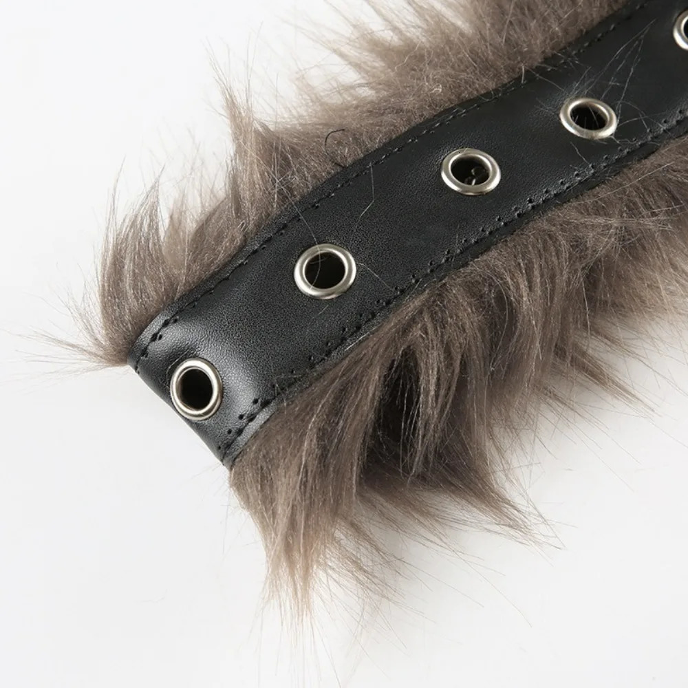 Fashion Faux Fur Punk Belt Trendy Pin Buckle Waistband Casual Versatile Plush Belt 250814