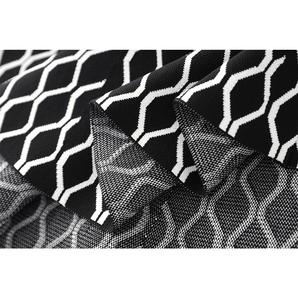 Casual Dresses Women's Niche design Geometric Jacquard Sleeveless Dress Autumn Sweet Ladies Slim High-Waisted A-Line Short Robe