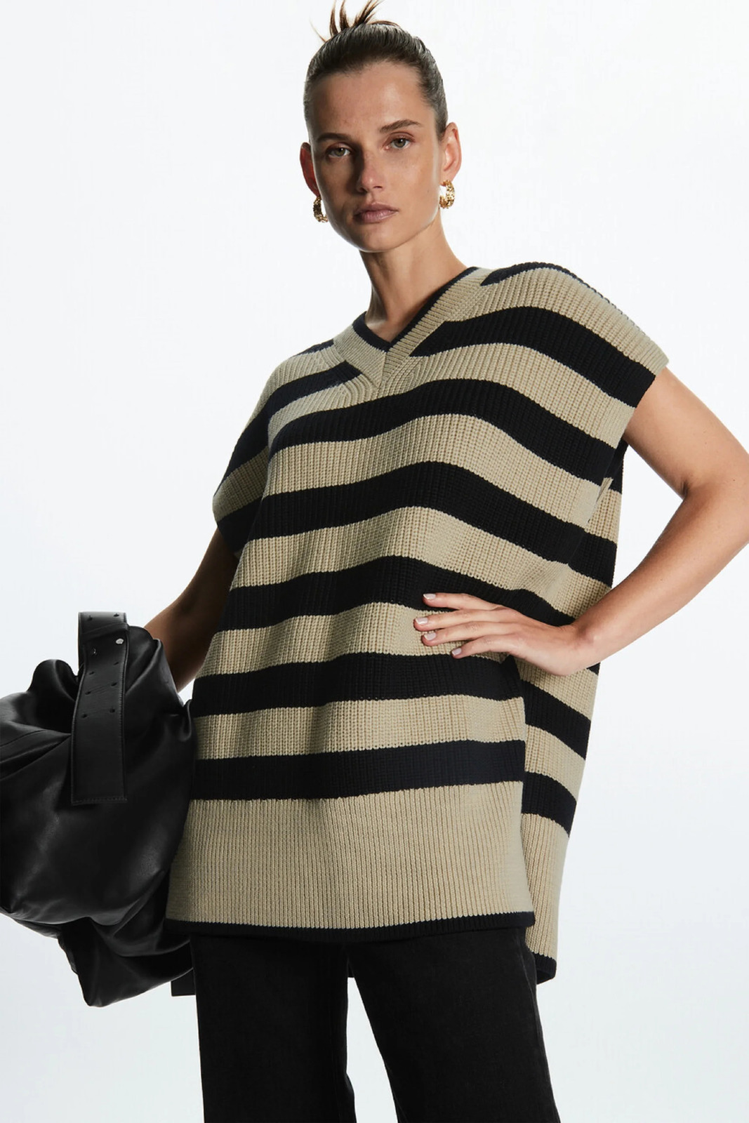 Ethereal MD cos spring style of Ladies fashionable and casual wool blend covered shoulder sleeve knitted vest 250731