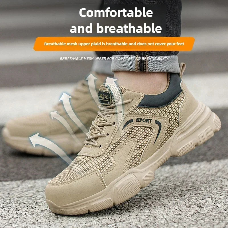 Breathable Mens Safety Shoes Summer Work Sneakers Puncture Proof Composite Toe Insulating Protective Work Shoes 250731