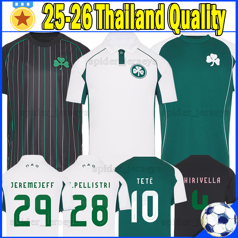 25 26 Panathinaikos F.C. Soccer Jerseys IOANNIDIS MANCINI JEREMEJEFF MAKSIMOVIC 2025 2026 Prasinoi Football Shirts F.PELLISTRI F.DJURICIC CHIRIVELLA Men Uniforms