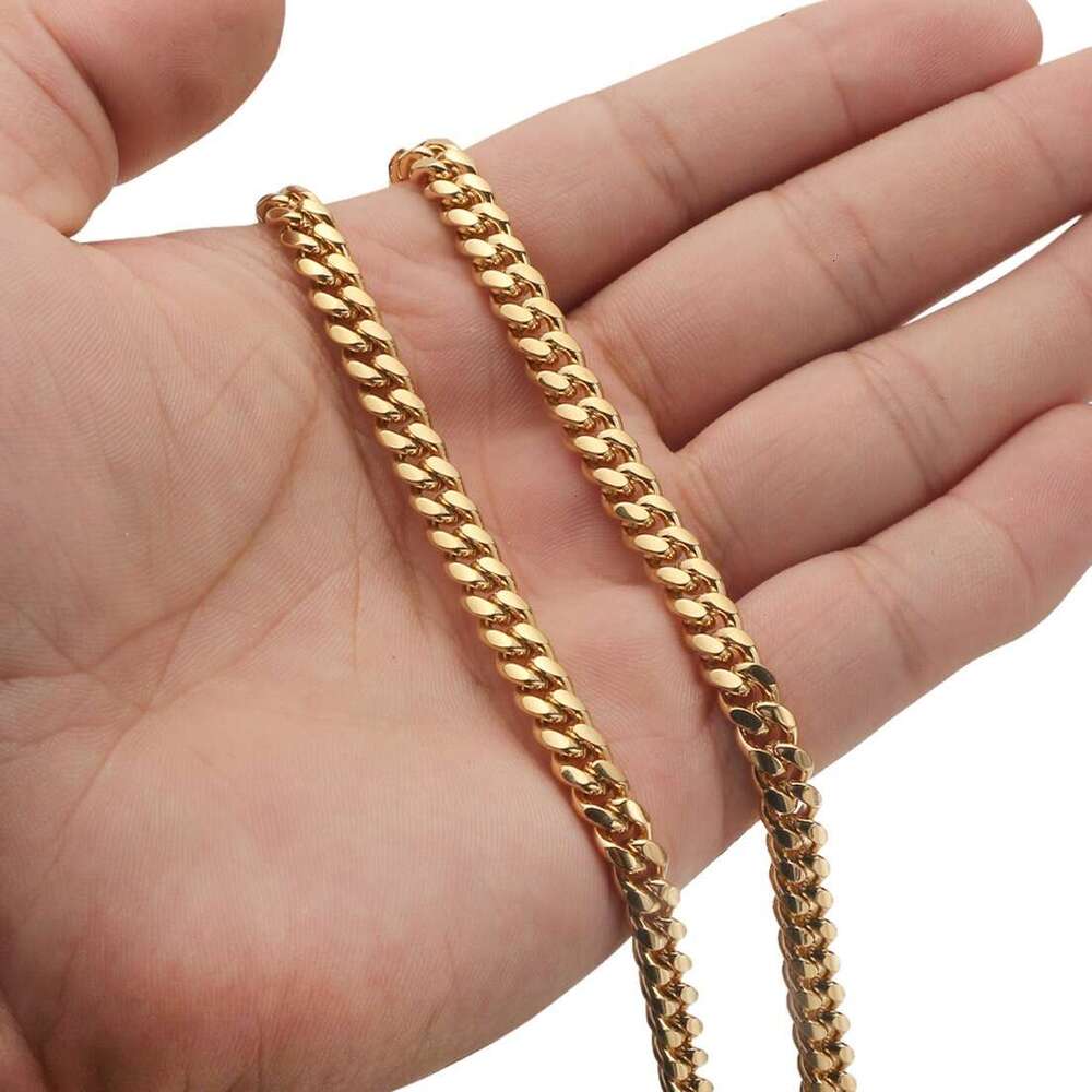 Real gold 10K 14K solid gold 6mm8mm Cuban k chain bracelet Ice out hip-hop Moissanite necklace fine jewelry for men and women - view 5