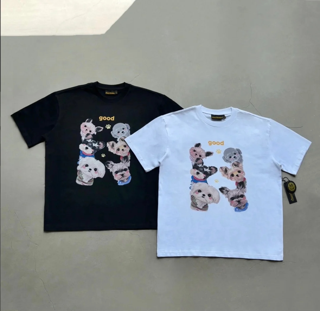 DREW HOUSE New Men's Clothing Cartoon Dog logo T shirt men's and women's printed loose short sleeve T-shirt