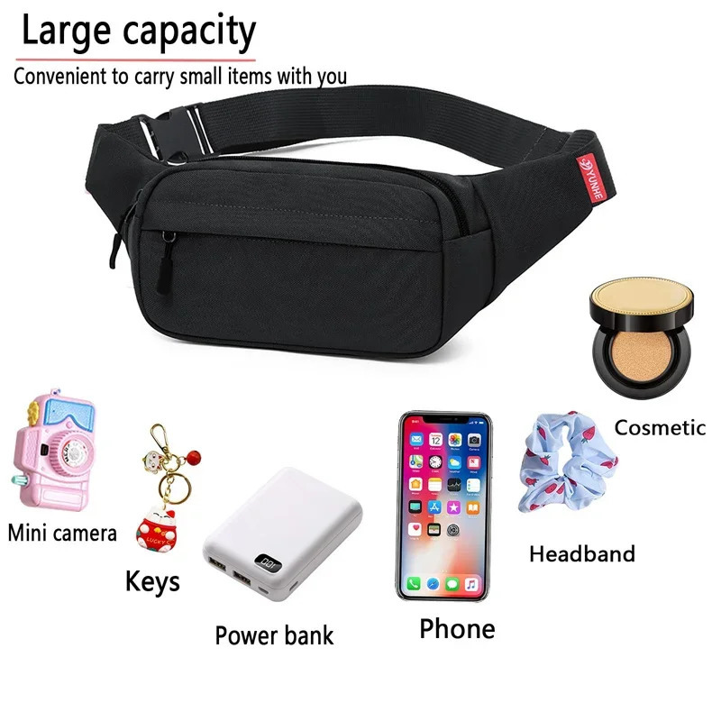 1PCS Mens and Womens Models Waist Bag Fashion Crossbody Bags Sports Cell Phone Bags Solid Color Large Capacity Chest Bag 250731