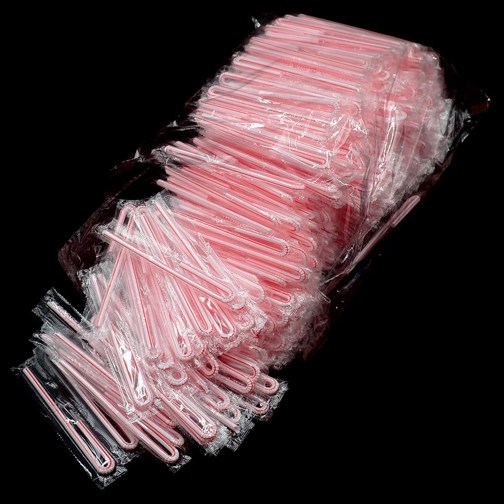 50-500pcs Cusp Straw Chain Package Curved Wrapped Drinking 3.6*150mm PP Thin Straws Milk Tea Drinks Small Straws Smoothies Party 250801