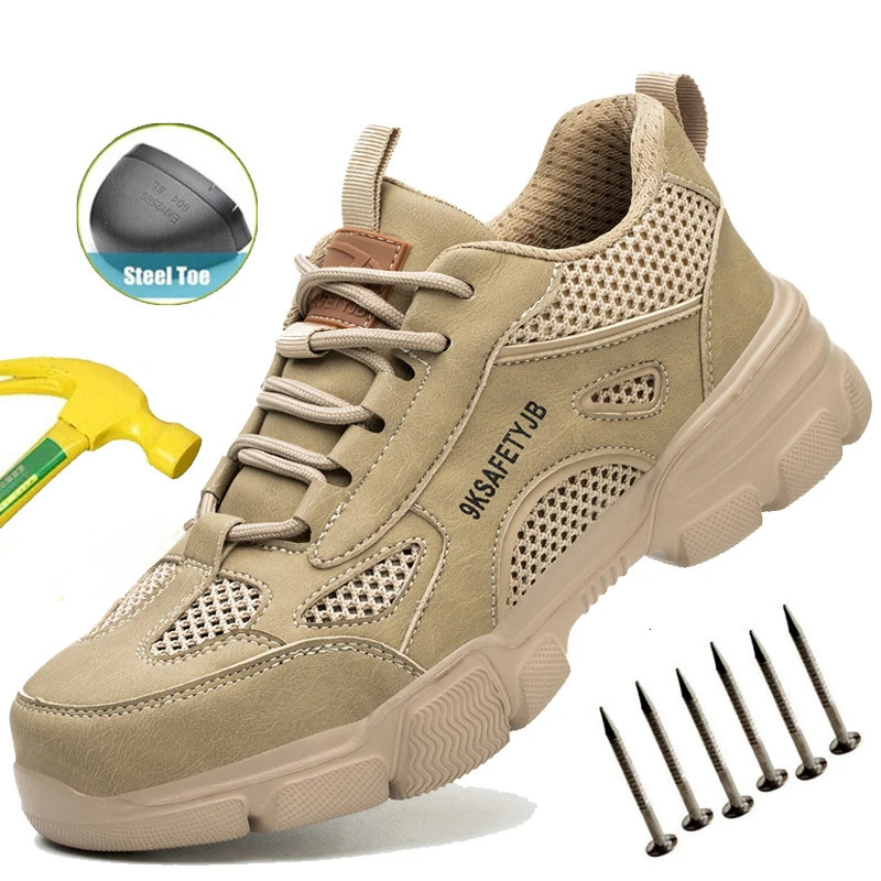 Men Safety Shoes Steel Toe Sneaker Breathable Work Safety Boots Man Puncture Proof Work Shoes Anti-smash Construction Work Shoes 250731