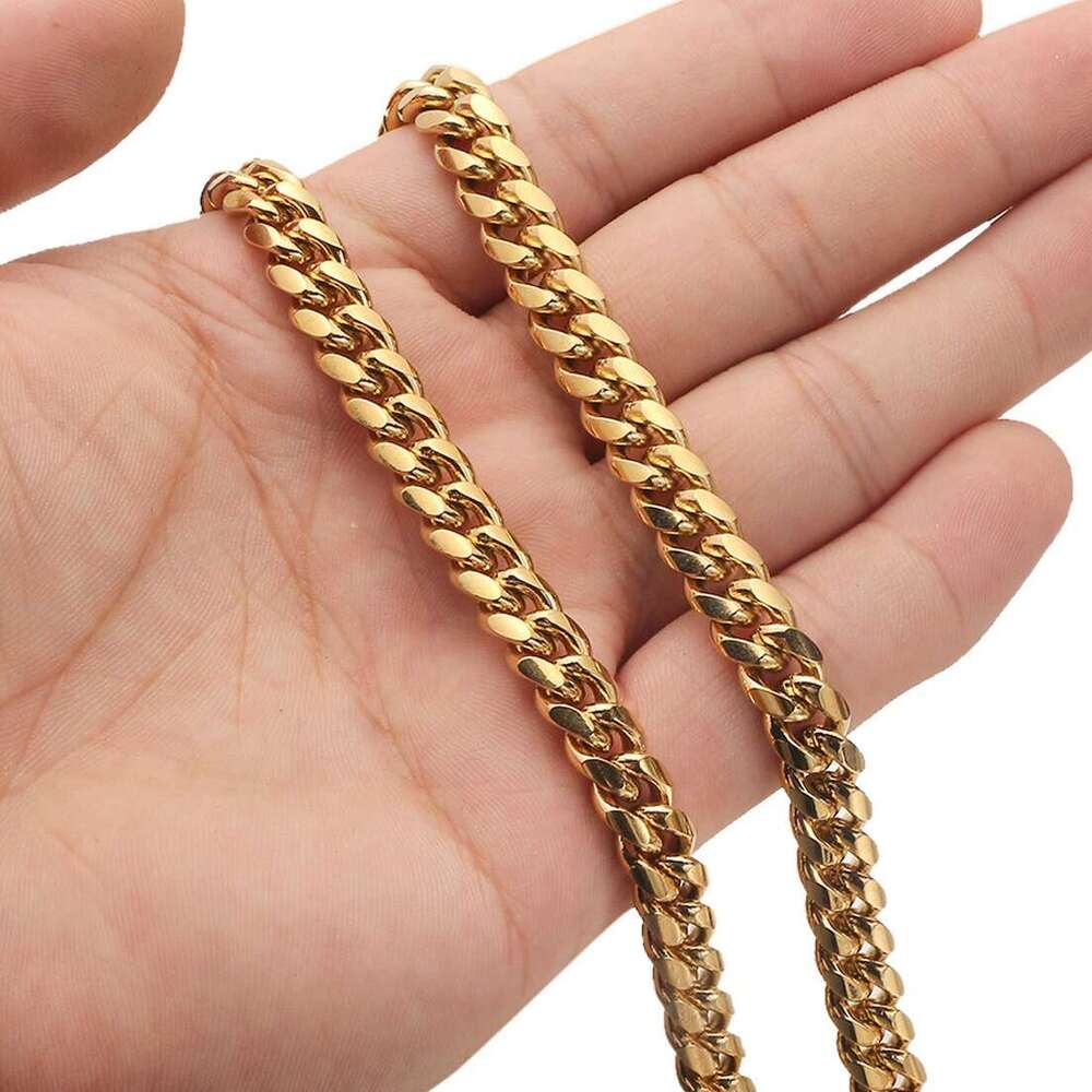 Real gold 10K 14K solid gold 6mm8mm Cuban k chain bracelet Ice out hip-hop Moissanite necklace fine jewelry for men and women - view 6