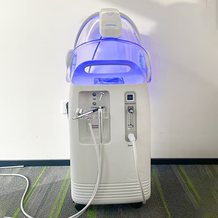 High Quality 3 In 1 Oxygen Facial Machine Skin Care Hyperbaric Oxygen Jet Peel LED Dome Therapy For Spa