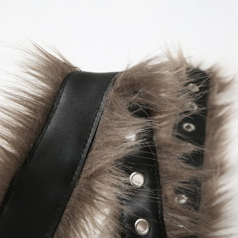 Fashion Faux Fur Punk Belt Trendy Pin Buckle Waistband Casual Versatile Plush Belt 250814