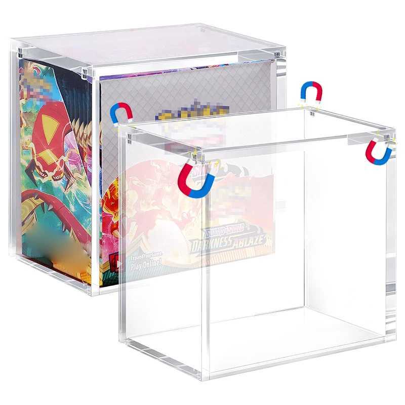 Booster Box Acrylic Case Protector 8mm 4mm Thick Clear Acrylic 5mm Magnetic Closure Easy Top Loading Compatible L250801