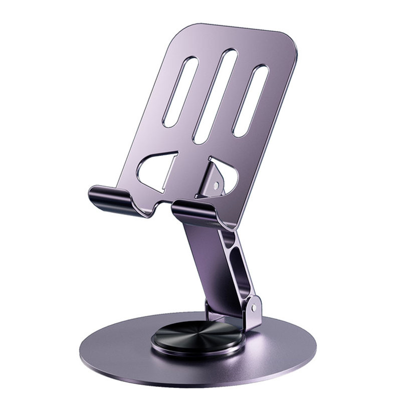 Metal Aluminum Rotatable 360° Mobile Phone Holder Bracket For iPhone iPad Samsung Tablet Flexible Folding Lazy Desktop Adjustable Live Smartphone