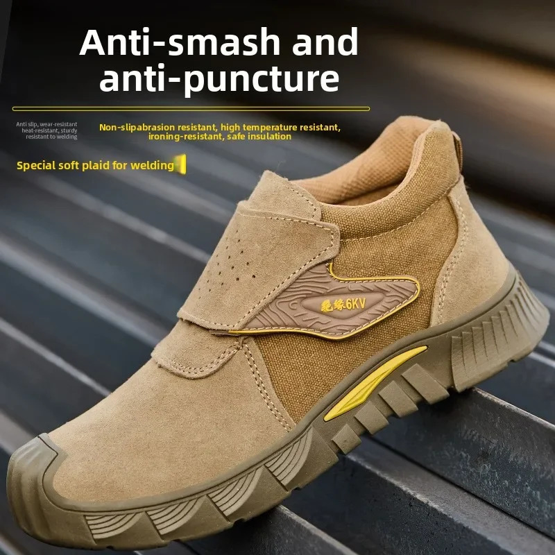 Labor Insurance Shoes Mens Electric Welding Anti-scalding Insulation Anti-smashing Anti-piercing Construction Site Safety Shoes 250731