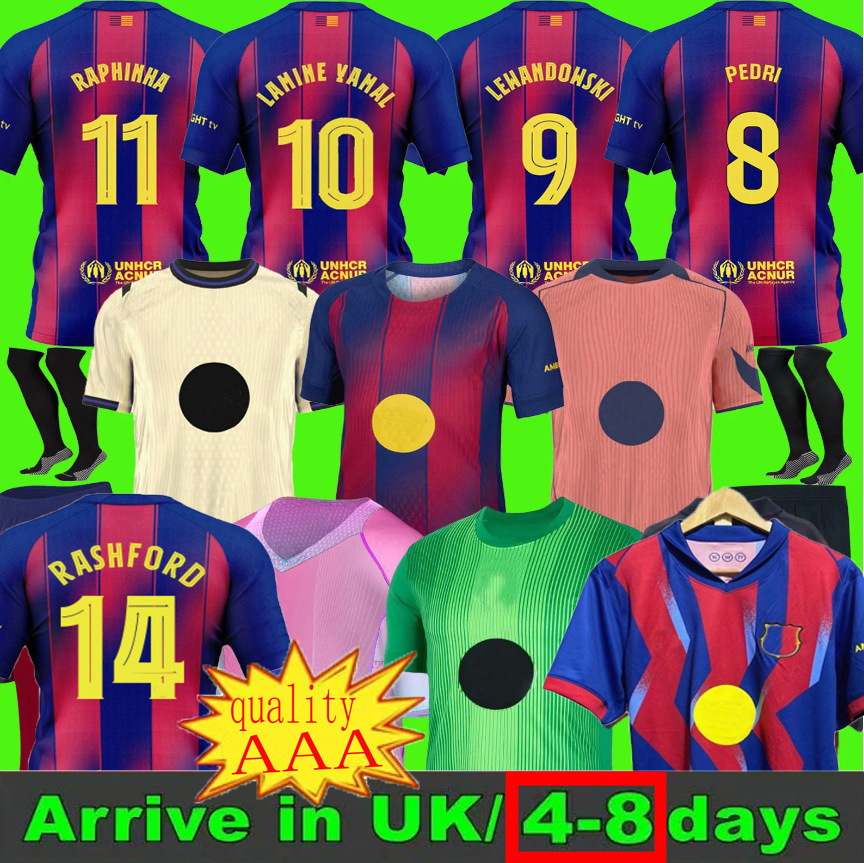 25 26 Barcelone soccer jerseys RAPHINHA LAMINE YAMAL LEWANDOWSKI Barcelonaes Retro futbol shirt PEDRI ANSU FATI GAVI ERIC KOUNDE 2025 2026 Tracksuit man kids kit 777