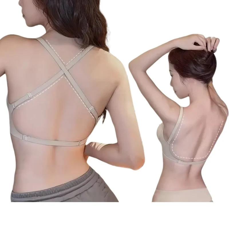 Backless Seamless Bras For Women Summer Bra Soft Nonwire Underwear Wireless Bralette Brassiere Deep V Sexy Lingerie Girls 250724