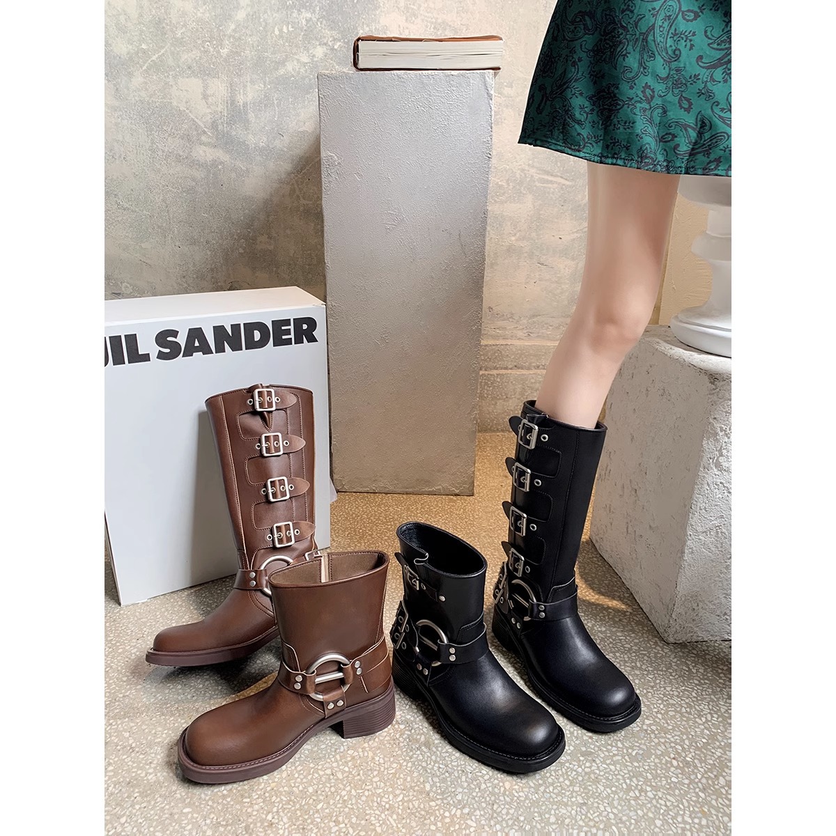 New Free Shipping designer boots for womens boots black brown New Fashionable Mid high Western cowboy boots for female knights