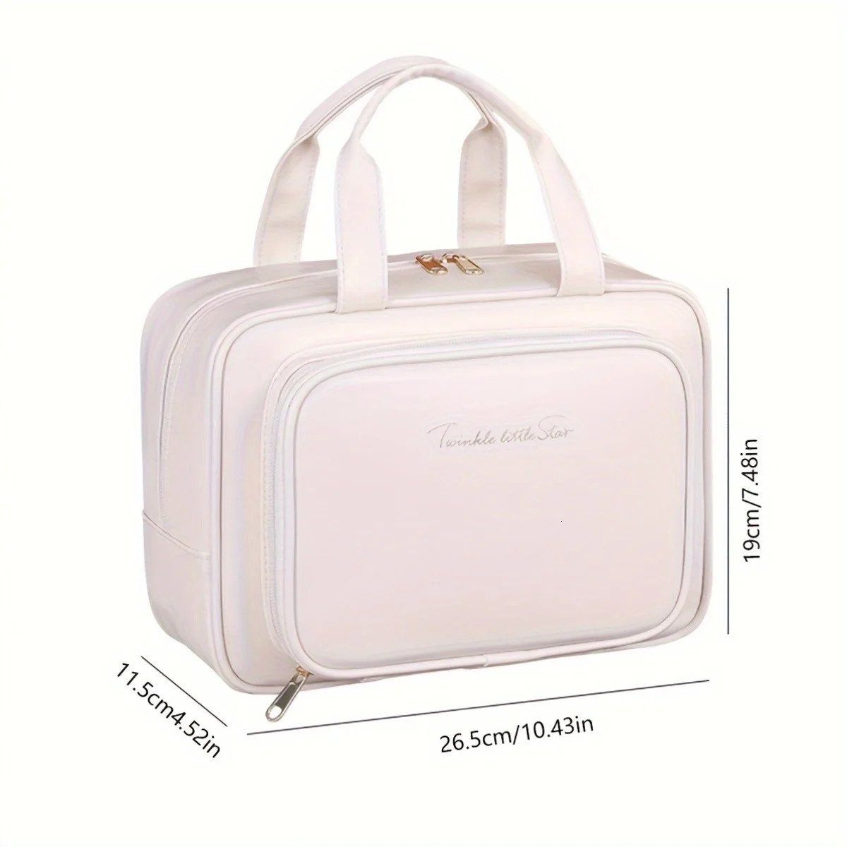 Double-Layer PU Makeup Bag Beauty Makeup Storage Bag With Zipper Close Makeup Brush Bag Business Travel Toiletries Sorting Bag 250731