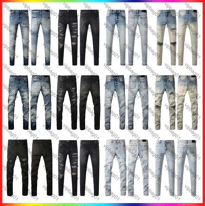 5A 2025 Luxurys Designers Jeans Distressed France Fashion Pierre Straight Men's Biker Hole Stretch Denim Casual Jean Men Skinny Pants Elasticit Trousers 03