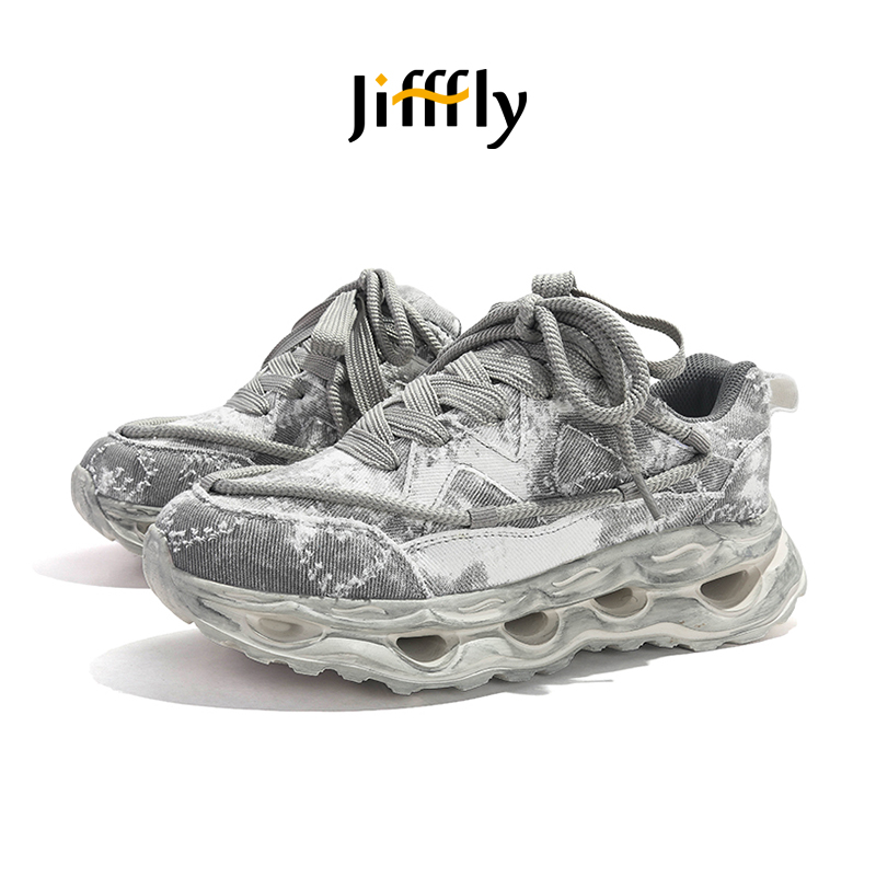 JiffFly Dad Sneakers for Men - Fall/Winter Retro Stylized Vintage Couple Shoes with Thick Sole
