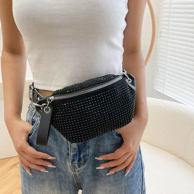 Lady Waist Bag Ladies Chain Shoulder Crossbody Chest Bags Diamond Fanny pack And Phone Pack Fashion Female Belt Bag 250731