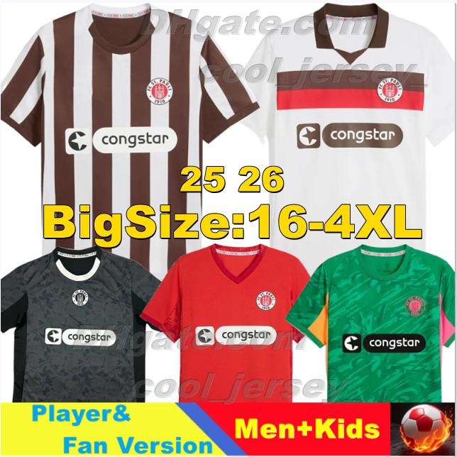 XXXL 4XL 2025 2026 FC St. Pauli Soccer Jerseys GUILAVOGUI SAAD WEISSHAUPT AFOLAYAN EGGESTEIN 25 26 BOUKHALFA SALIAKAS Men Uniforms RITZKA Football Shirts kids kits