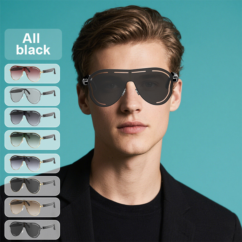 AI Sunglasses Ultraviolet-Proof Translation Large-Frame Sun-Resistant Color-Changing Stainless Steel Bluetooth Audio Fashion Uv Protection