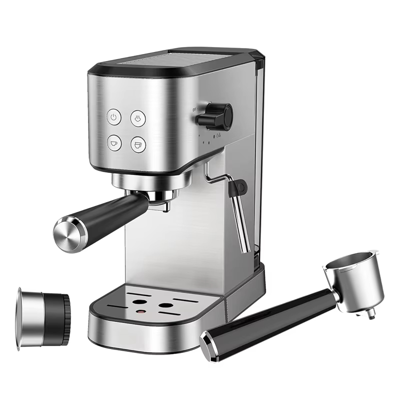 electric Italian espresso coffee maker machine 1350W coffee machine for office and house auto milk frother stainless steel for latte and cappuccino