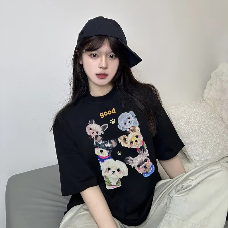 DREW HOUSE New Men's Clothing Cartoon Dog logo T shirt men's and women's printed loose short sleeve T-shirt