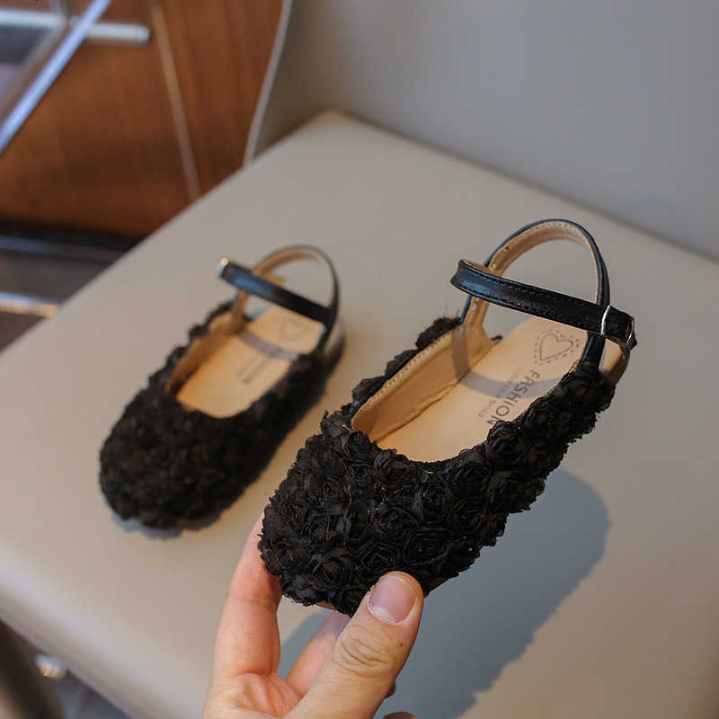 Sandals Fashion Girls' Flower Sandals 2024 Summer Korean Style Princess Elegant Half-Wrapped Lady Single Shoes for Toddlers and Young Girls Perfo