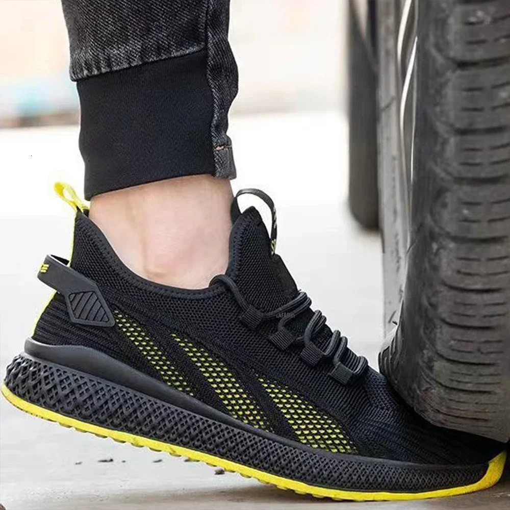 Summer Breathable Work Safety ShoesLabor Shoes With Steel Toe Smash-proofMen Working Shoes Non-slip Lightweight Safety Boots 250731