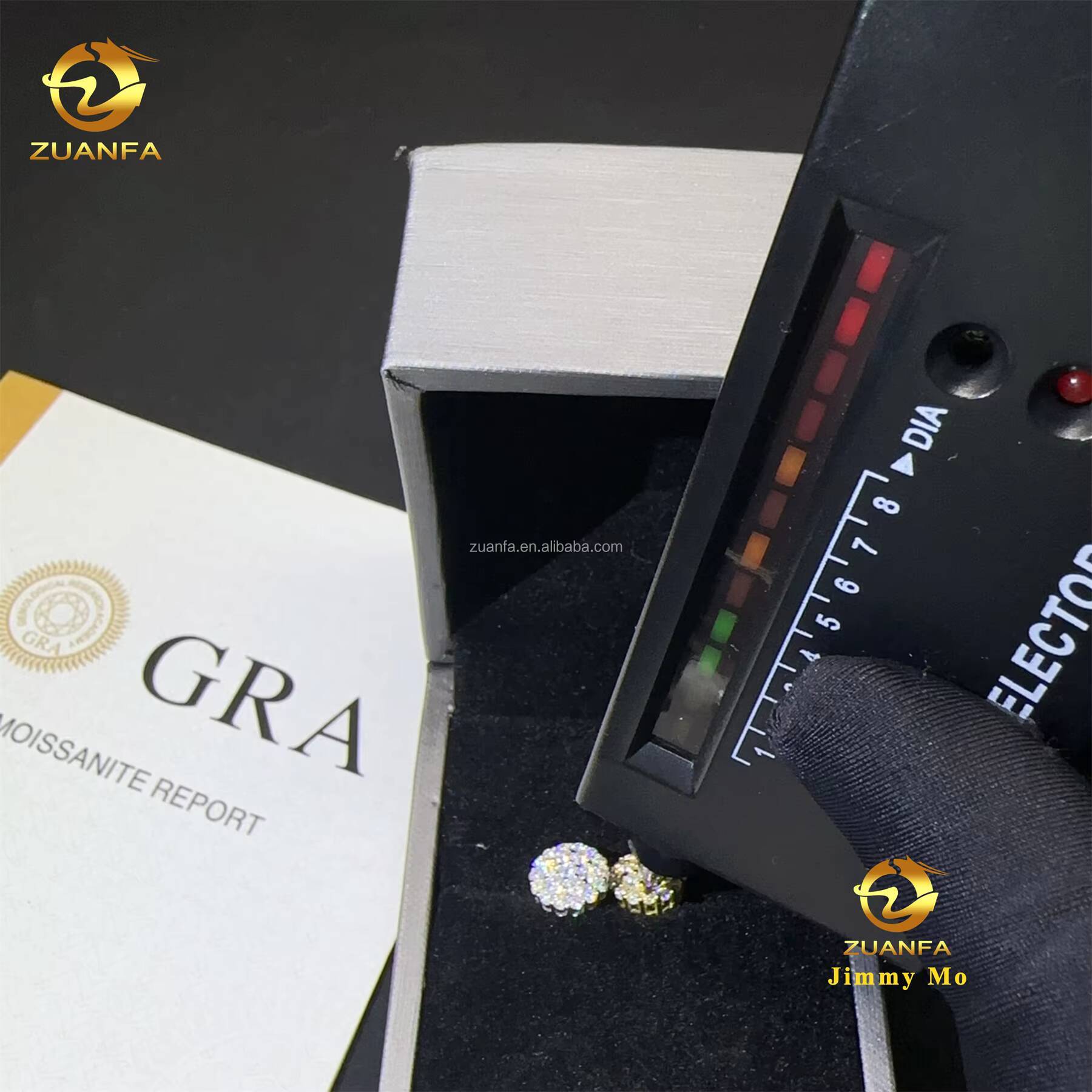 New Arrivals Bulk Stock Best Selling Drop Shipping Men Iced Out Hip Hop Sterling Silver 925 Moissanite Flower Stud Earrings