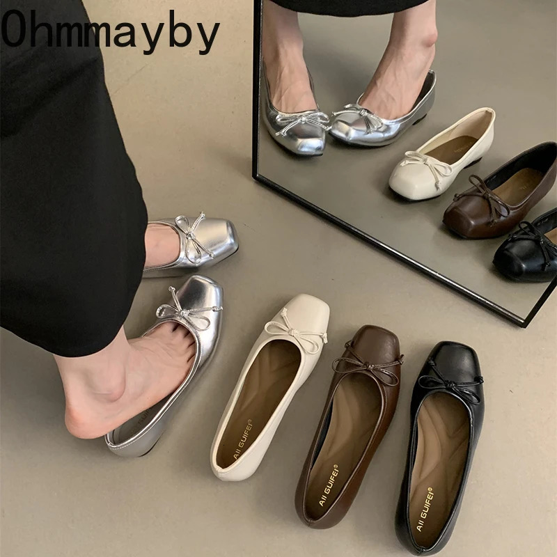 Spring Women Flats Round Toe Shallow Slip On Ladies Casual Ballet Shoes Soft Leather Eelgant Dress Shoes 250731