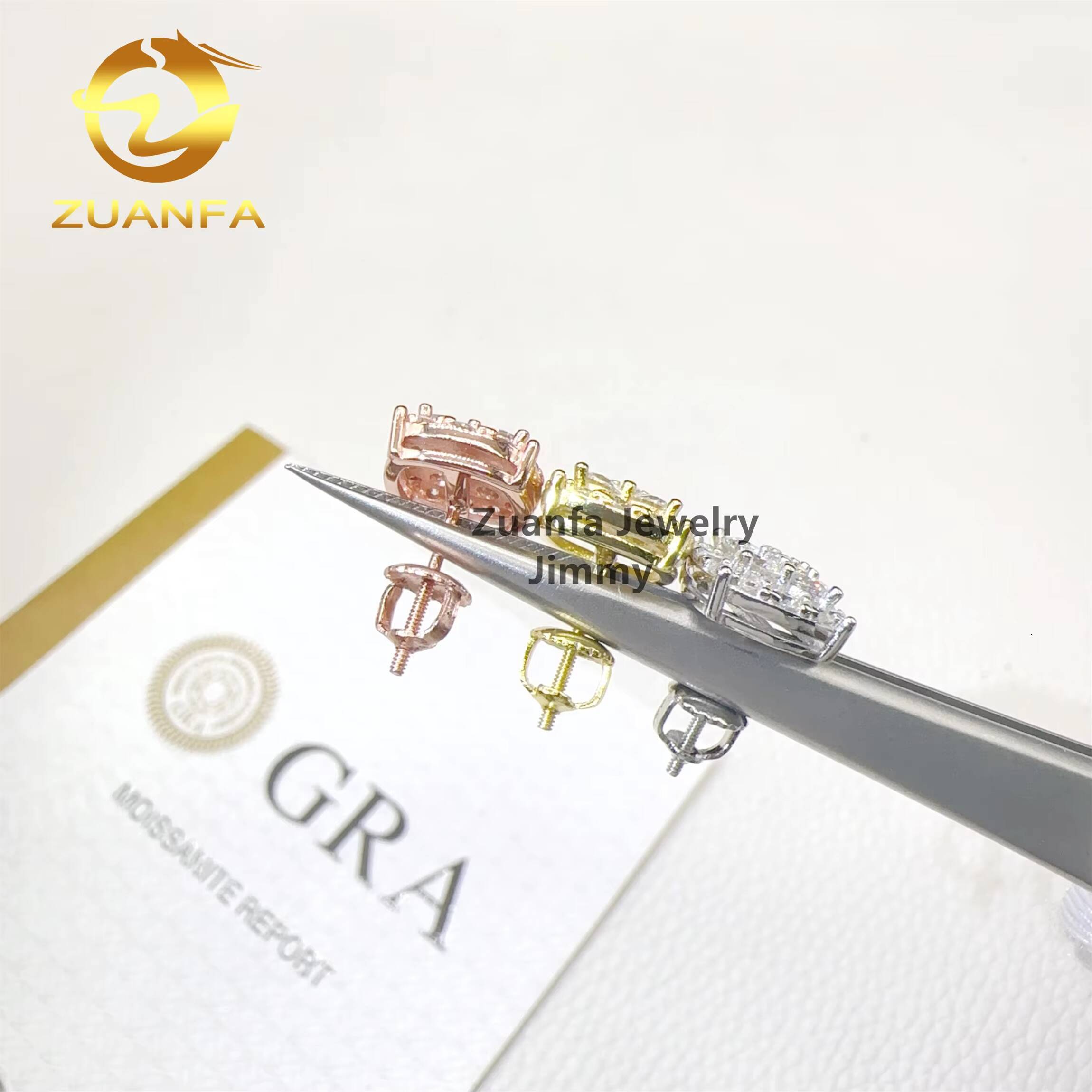 Fashion Earrings Jewelry Pass Diamond Tester Iced Out 925 Silver Flawless Moissanite Diamond Hip Hop Stud Earrings Man