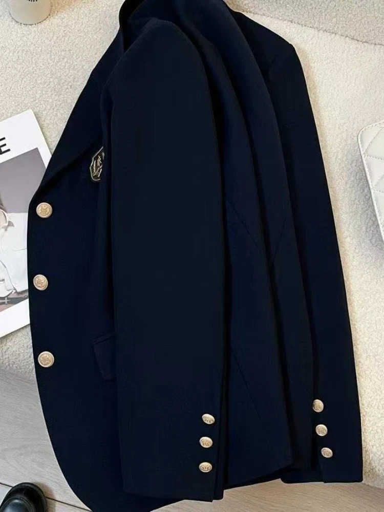 Elegant Womens Vintage Blazer Korean Fashion Spring Autumn Office Jacket y Female Coats Splice Lady Clothes 250731