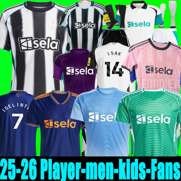 newcaslte 2025 2026 home away Soccer Jerseys BRUNO G. JOELINTON ISAK 25-26 3RD TONALI ISAK Fans Player MAXIMIN WILSON ALMIRON Football Shirt man kids kit 16-XXL