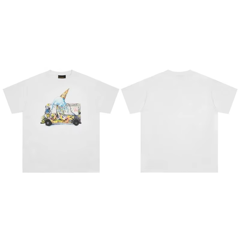 DREW HOUSE New Men's Clothing Ice cream Car logo T shirt men's and women's printed loose short sleeve T-shirt