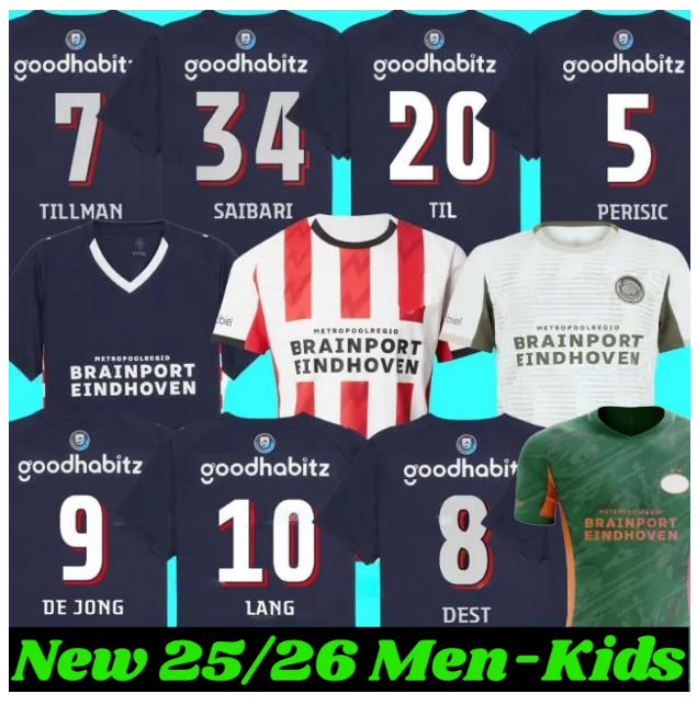 25 26 PSVS EinDhoVens soccer Jerseys FANS PLAYER VERSION 2025 2026 PSVS EinDhoVens home away 3rd SAIBARI SCHOUTEN PEPI DE JONG LANG TILLMAN KIT foootball