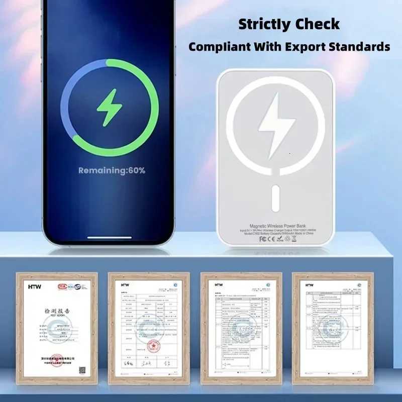 New 50000mAh Magnetic Wireless Power Bank for iPhone 12 13 14 15 Pro Max Portable Charger External Auxiliary Battery Pack S250801