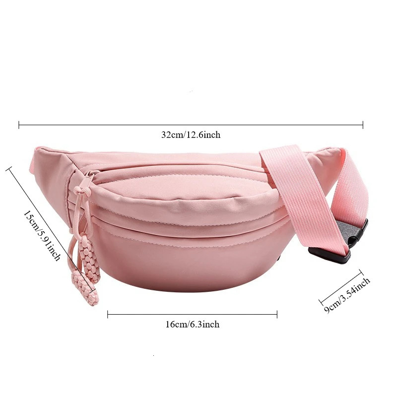 Womens Chest Bag Crossbody Waist Canvas Running Waist Bag Casual Sports Half Moon Waist Bag 250731