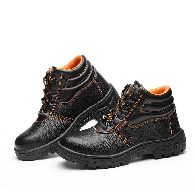 Men Leather Safety Shoes Steel Toe Puncture-proof Indestructible Shoes Work Boots Construction Work Protective Shoes G210 250731