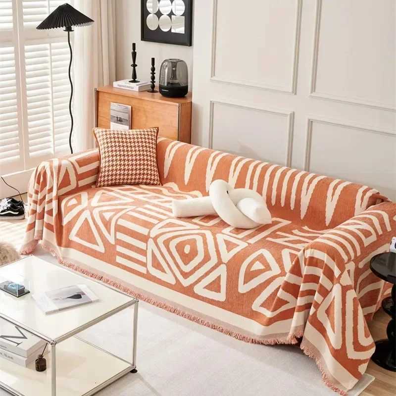 Chenille Fabric Sofa Cover Cloth Nordic Wind and Sand Hair Blanket Cover Sofa Cover Universal Sofa Mat Almohadilla Para Sofs Y250731