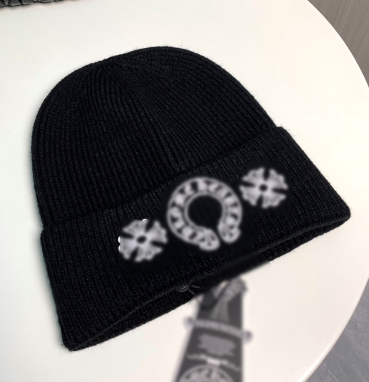 Winter chrome hat women's thermal hat designer cold hat 25SS horseshoe embroidery cashmere hat casquette luxury men's stretch hat outdoor ski hat