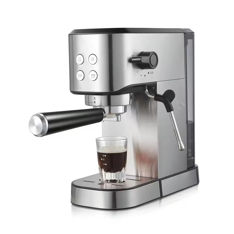 electric Italian espresso coffee maker machine 1350W coffee machine for office and house auto milk frother stainless steel for latte and cappuccino