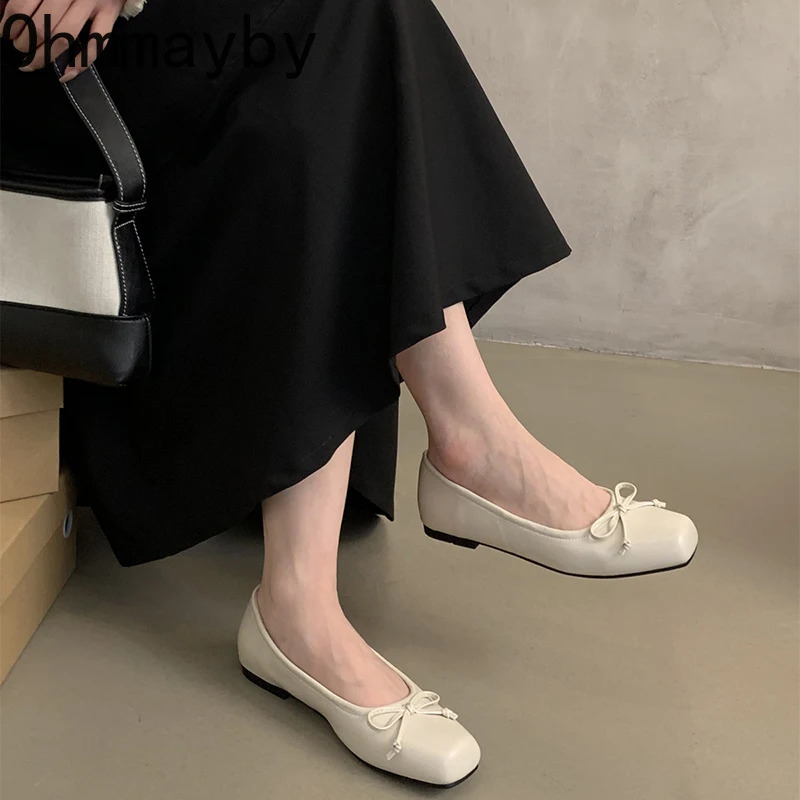 Spring Women Flats Round Toe Shallow Slip On Ladies Casual Ballet Shoes Soft Leather Eelgant Dress Shoes 250731